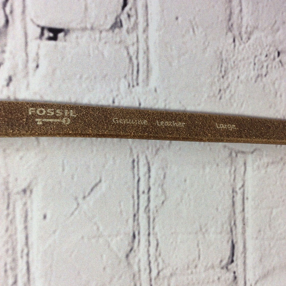 Fossil Thin Belt Women's Size L Brown Leather Tooled Boho Cowgirl Festive Casual - Picture 5 of 10